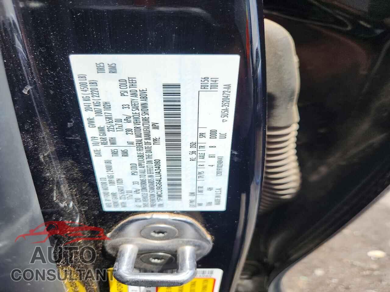 FORD ESCAPE 2020 - 1FMCU9G64LUA34080