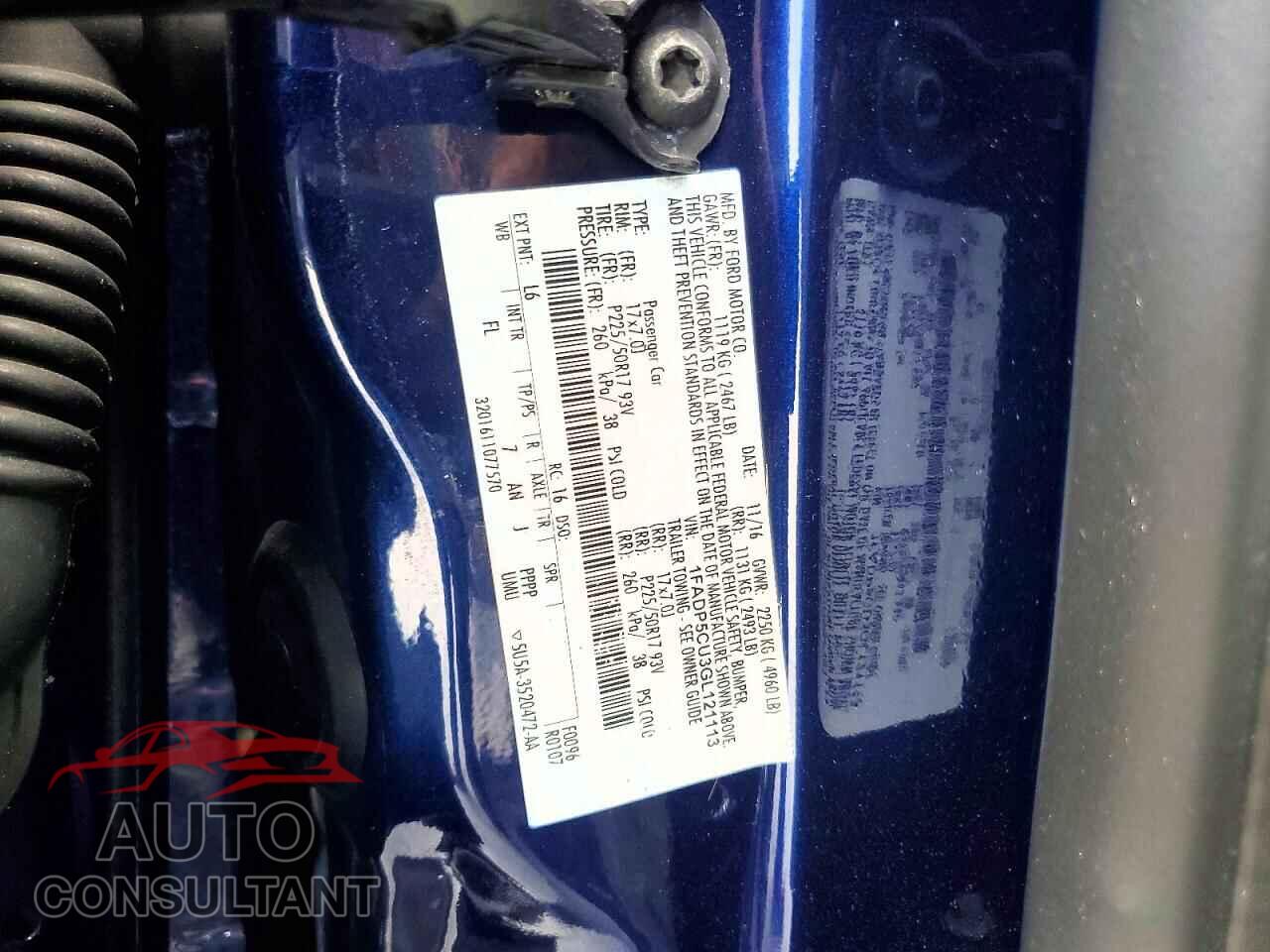 FORD CMAX 2016 - 1FADP5CU3GL121113
