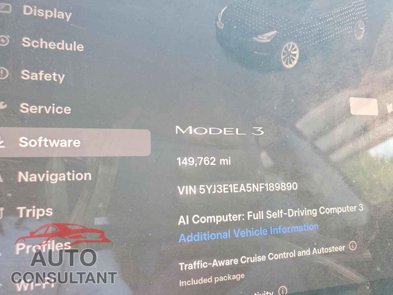 TESLA MODEL 3 2022 - 5YJ3E1EA5NF189890