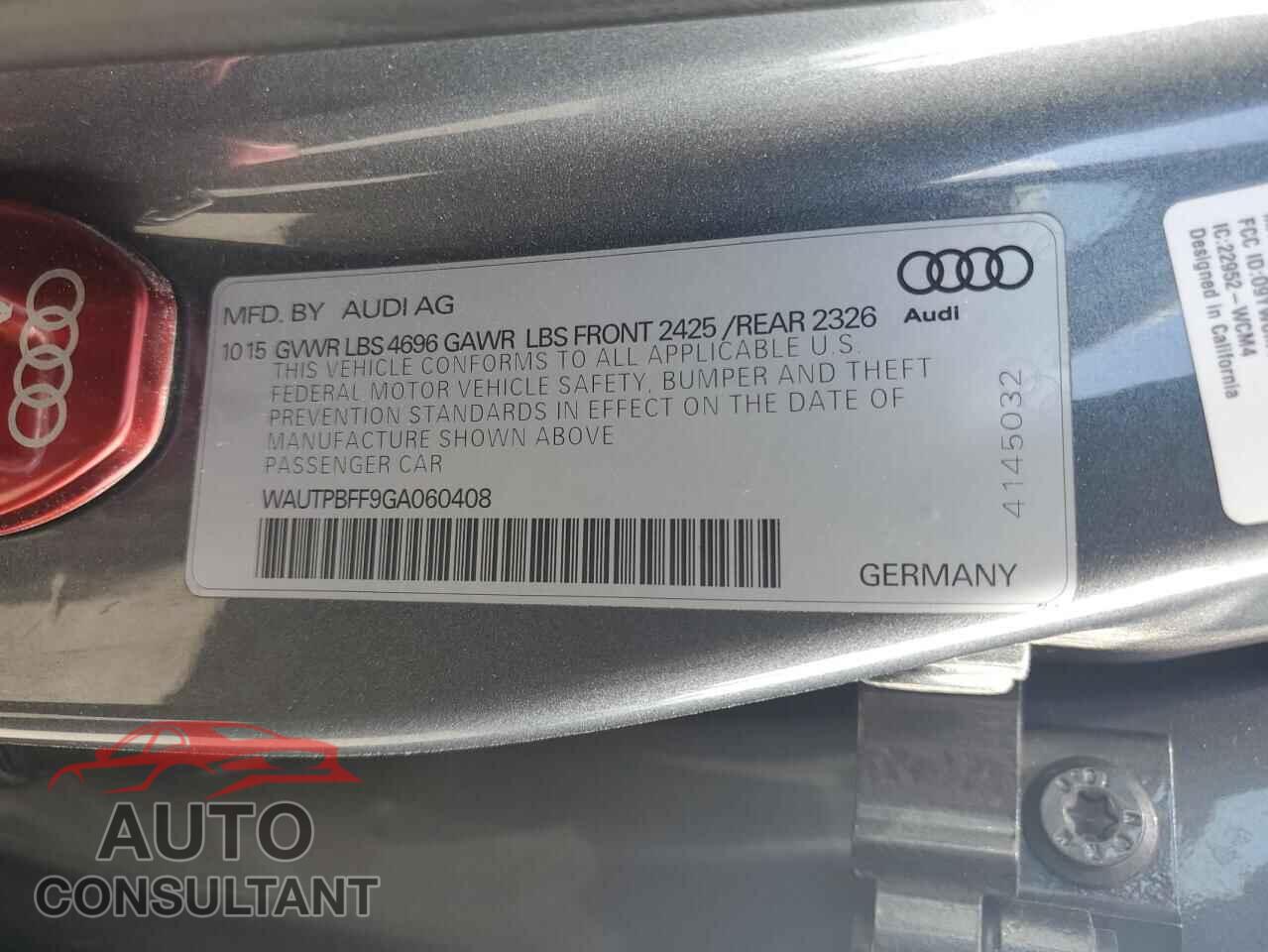 AUDI A3 2016 - WAUTPBFF9GA060408