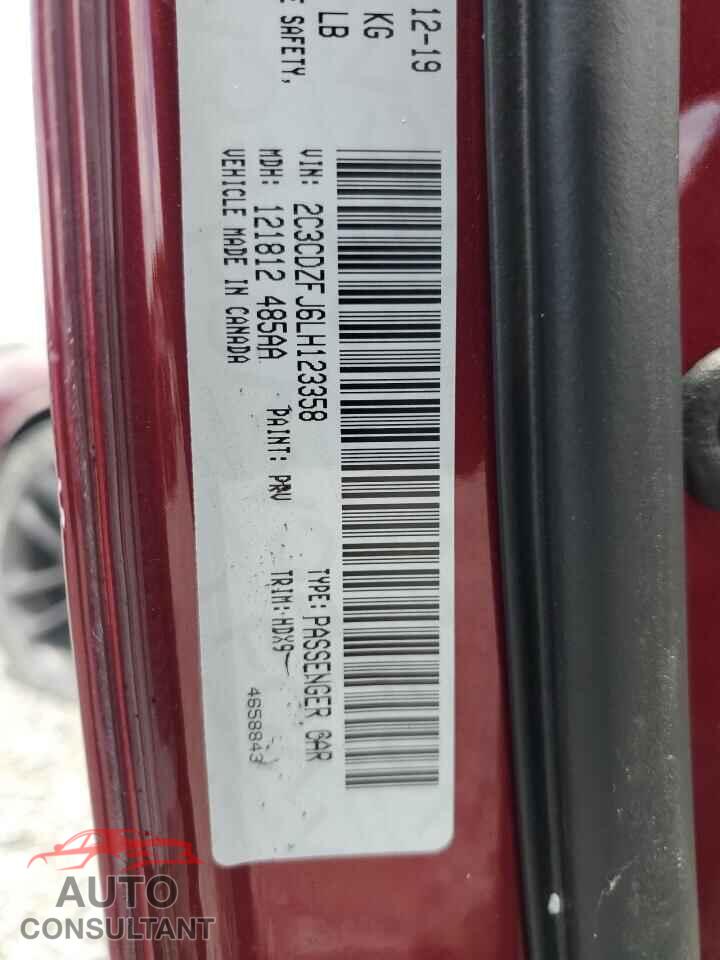 DODGE CHALLENGER 2020 - 2C3CDZFJ6LH123358
