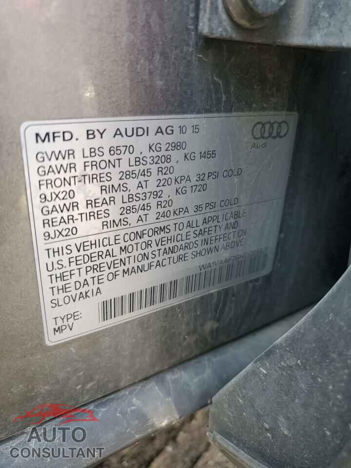 AUDI Q7 2017 - WA1VAAF76HD001908