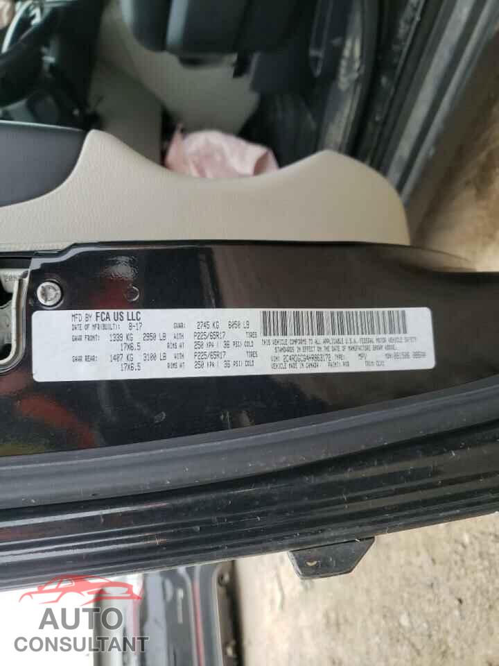 DODGE GRAND CARA 2017 - 2C4RDGCG4HR863172