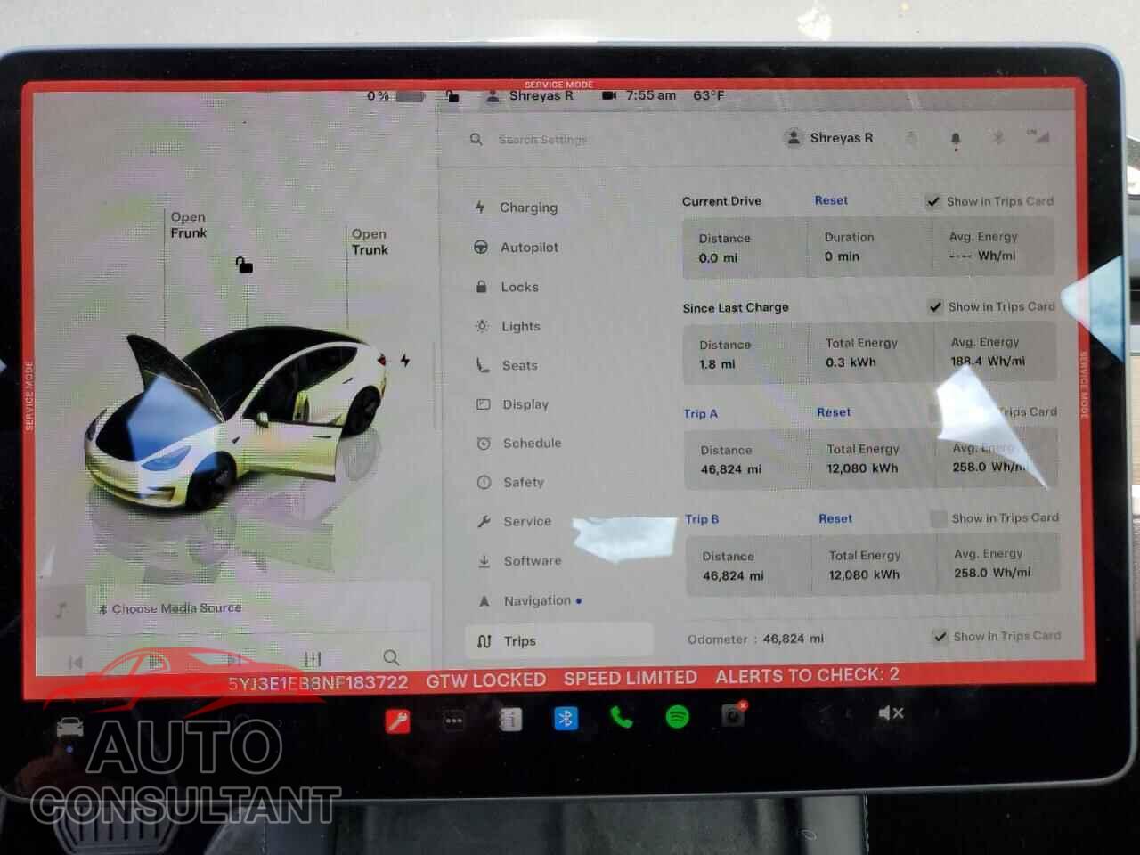 TESLA MODEL 3 2022 - 5YJ3E1EB8NF183722