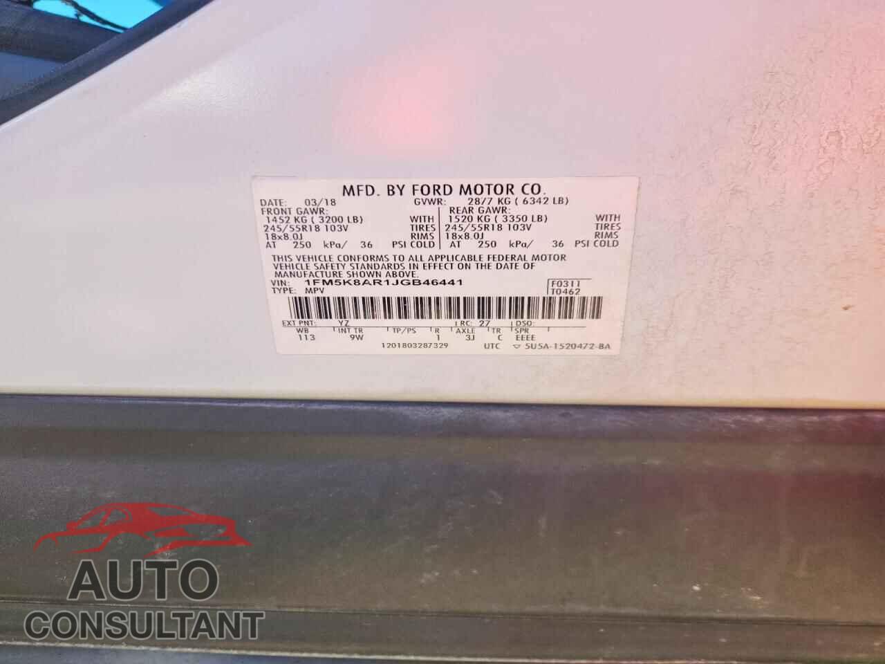 FORD EXPLORER 2018 - 1FM5K8AR1JGB46441