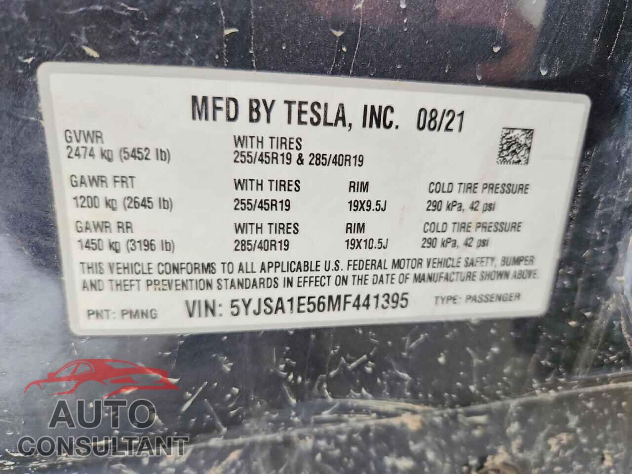 TESLA MODEL S 2021 - 5YJSA1E56MF441395