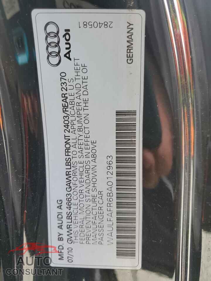 AUDI A5 2011 - WAULFAFR6BA012963