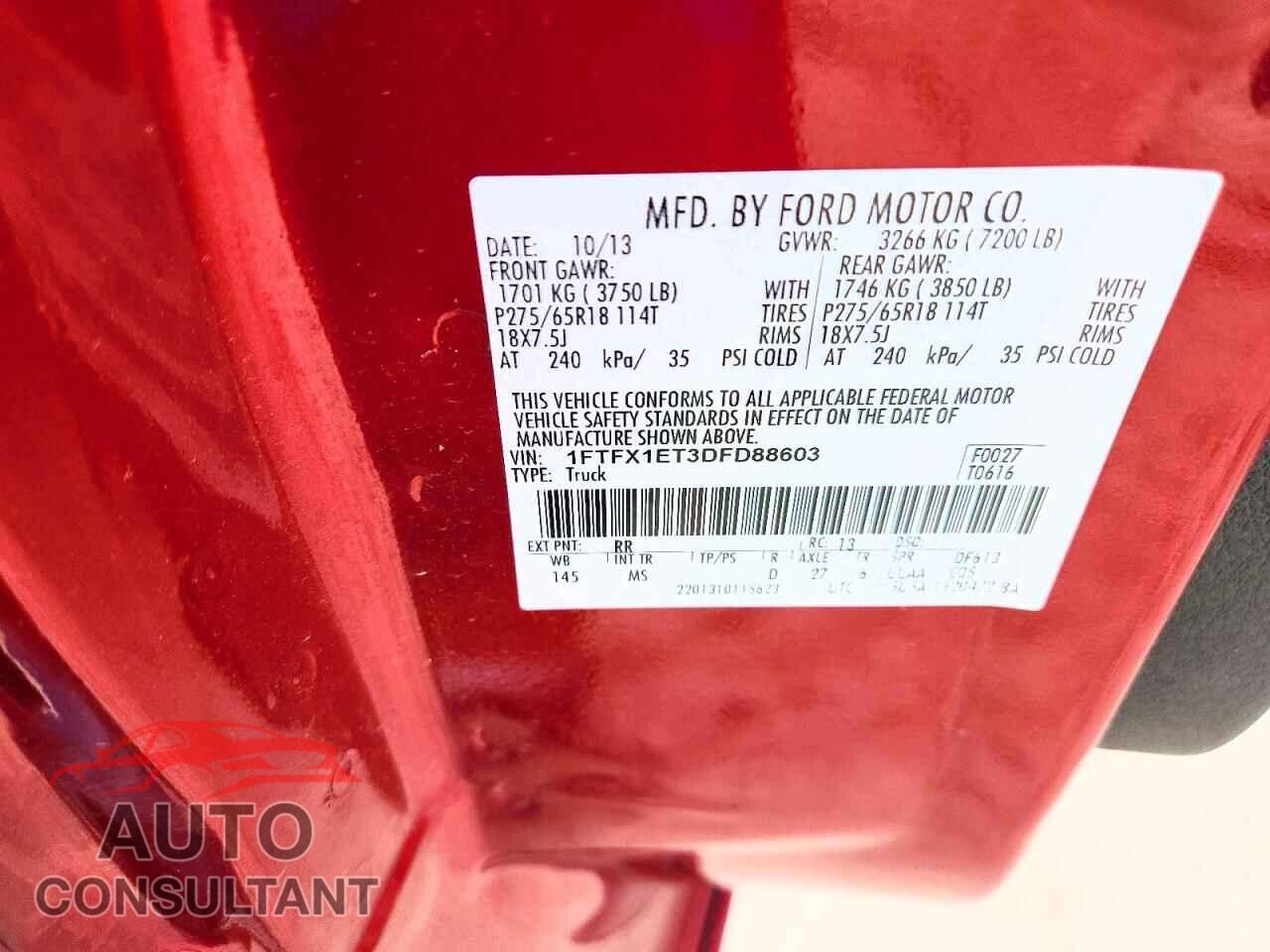 FORD F150 2013 - 1FTFX1ET3DFD88603