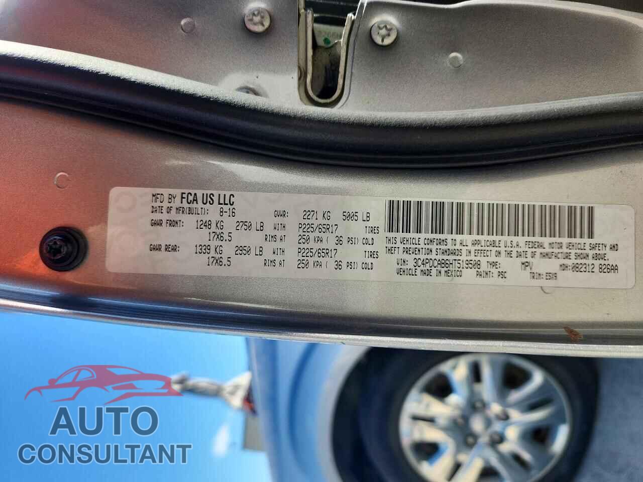 DODGE JOURNEY 2017 - 3C4PDCAB6HT519508