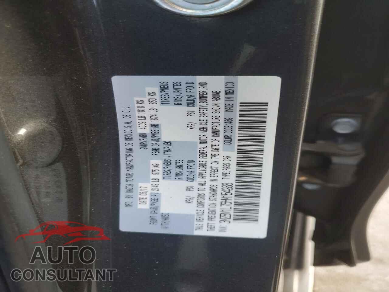 MAZDA 3 2017 - 3MZBN1L76HM154288