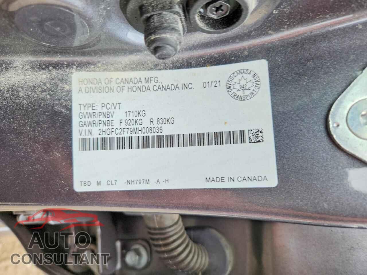 HONDA CIVIC 2021 - 2HGFC2F79MH008036