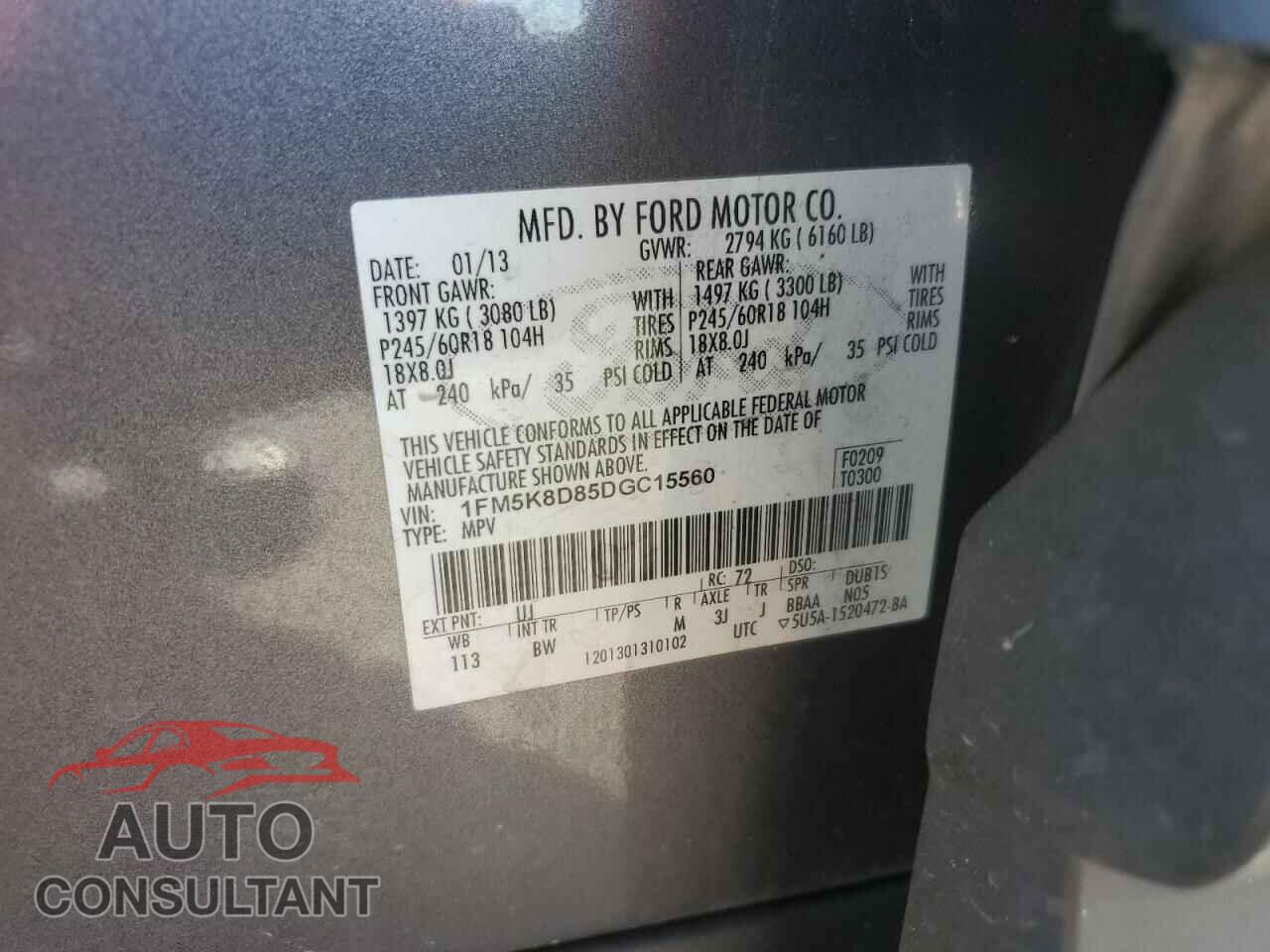 FORD EXPLORER 2013 - 1FM5K8D85DGC15560