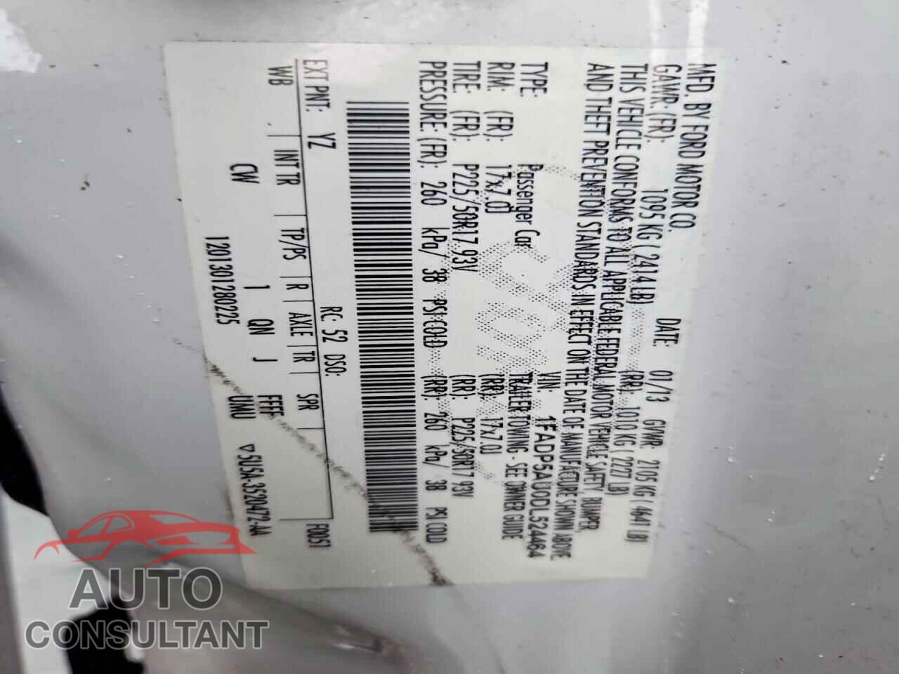FORD CMAX 2013 - 1FADP5AU0DL524464