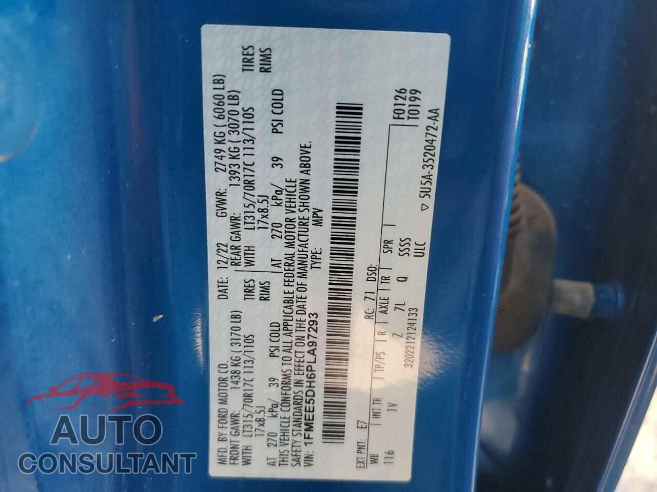 FORD BRONCO 2023 - 1FMEE5DH6PLA97293