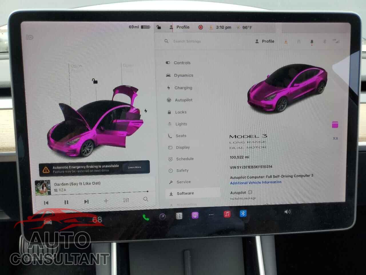 TESLA MODEL 3 2019 - 5YJ3E1EB3KF510314