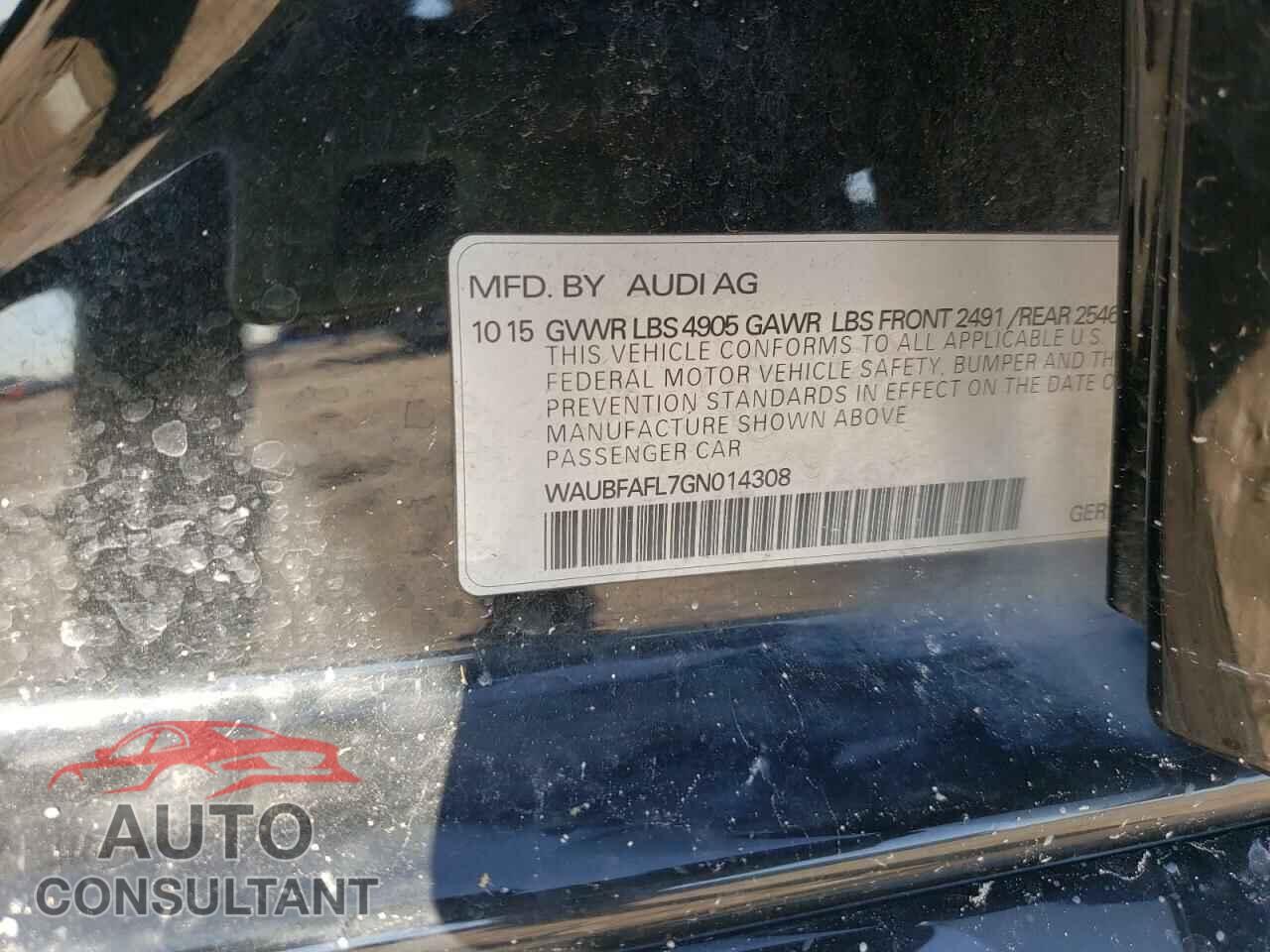 AUDI A4 2016 - WAUBFAFL7GN014308