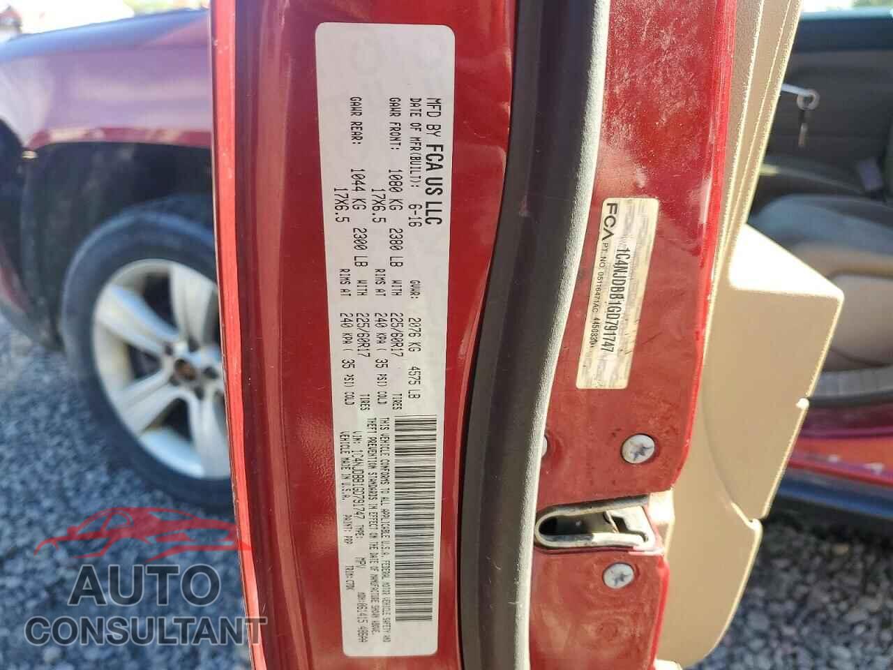 JEEP COMPASS 2016 - 1C4NJDBB1GD791747