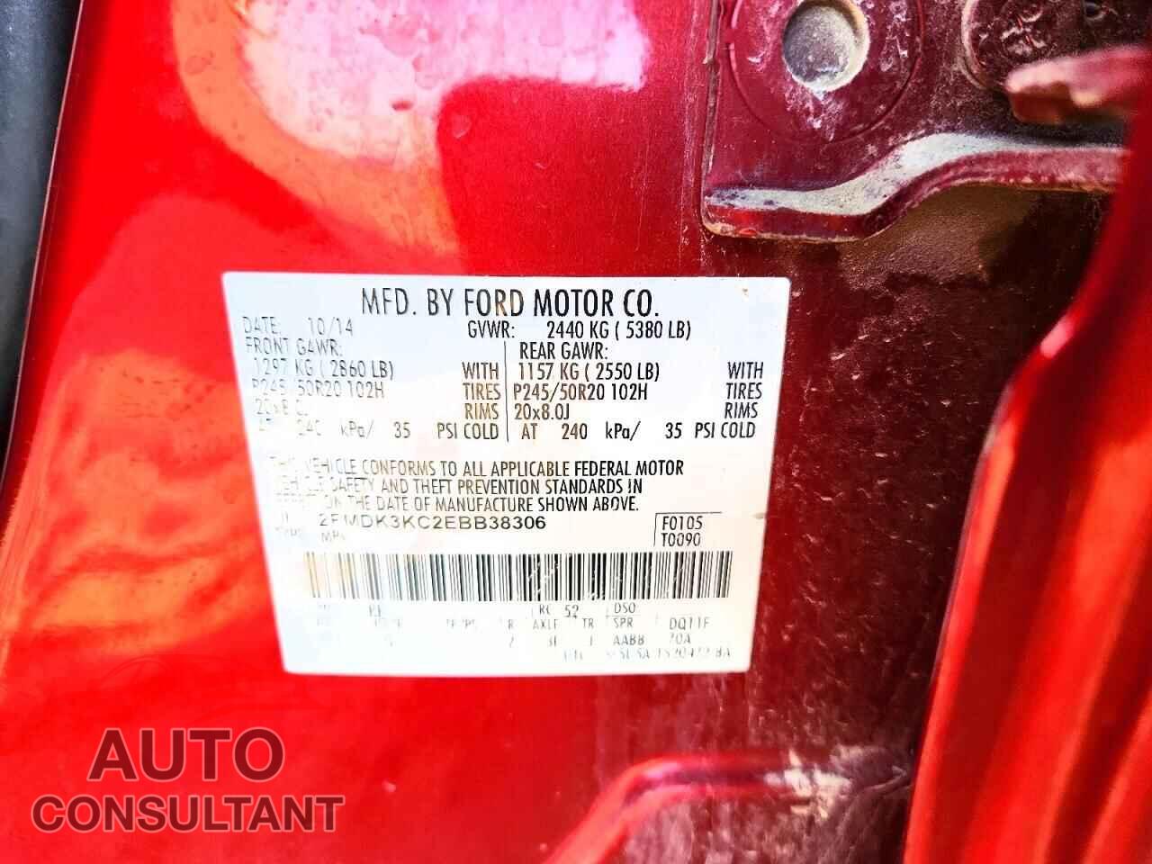 FORD EDGE 2014 - 2FMDK3KC2EBB38306
