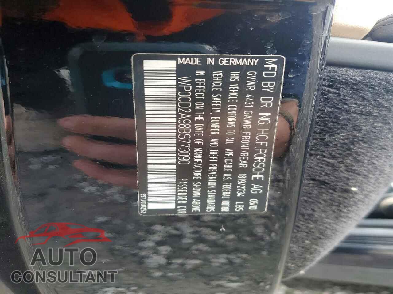 PORSCHE 911 2011 - WP0CD2A98BS773090