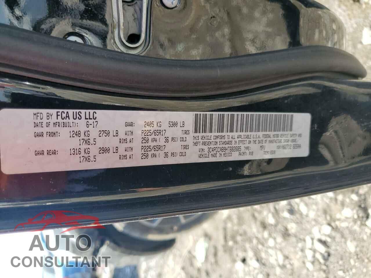 DODGE JOURNEY 2017 - 3C4PDCAB9HT682685