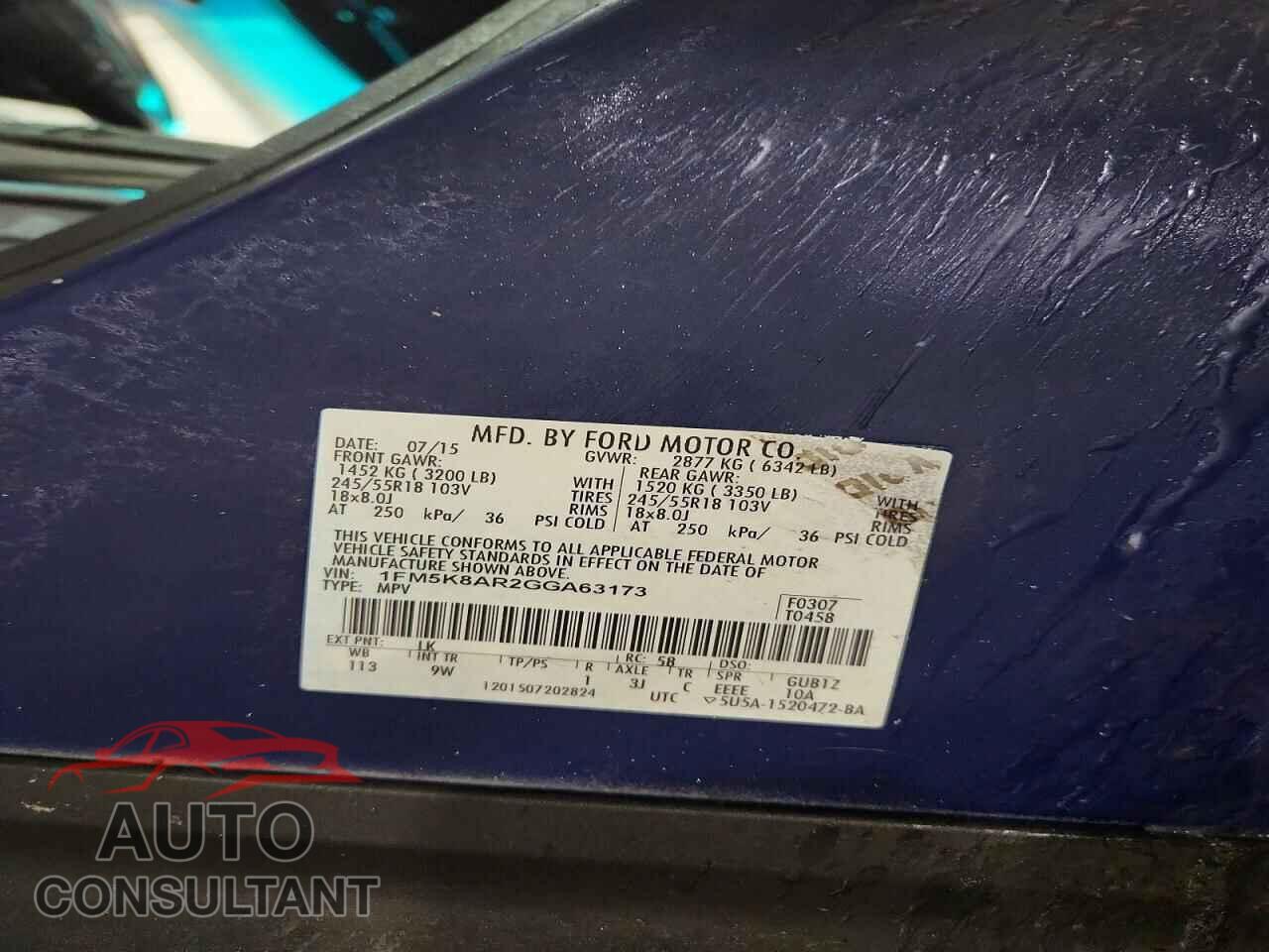 FORD EXPLORER 2016 - 1FM5K8AR2GGA63173
