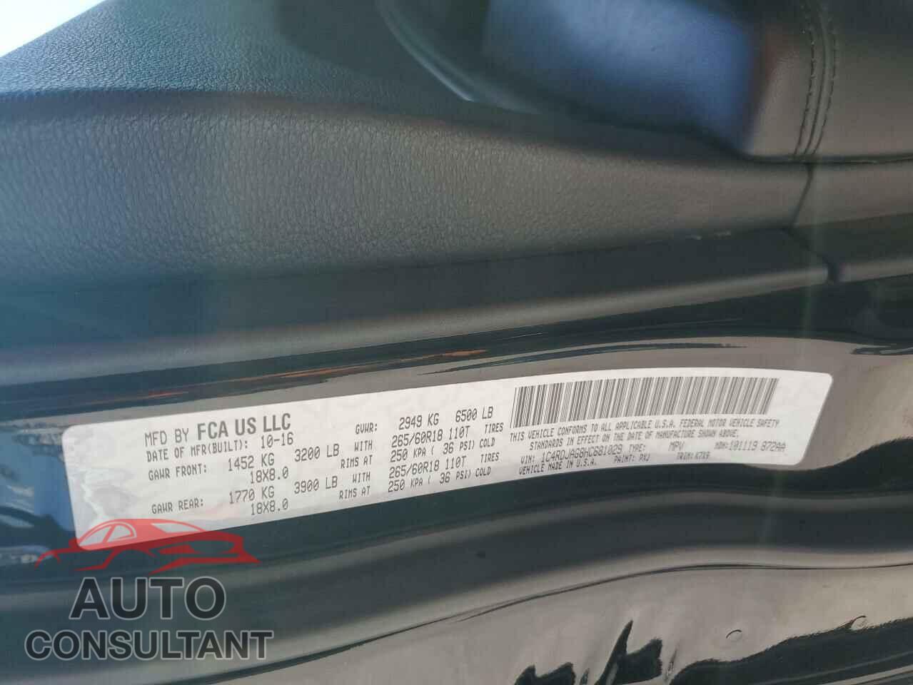 DODGE DURANGO 2017 - 1C4RDJAG8HC681029