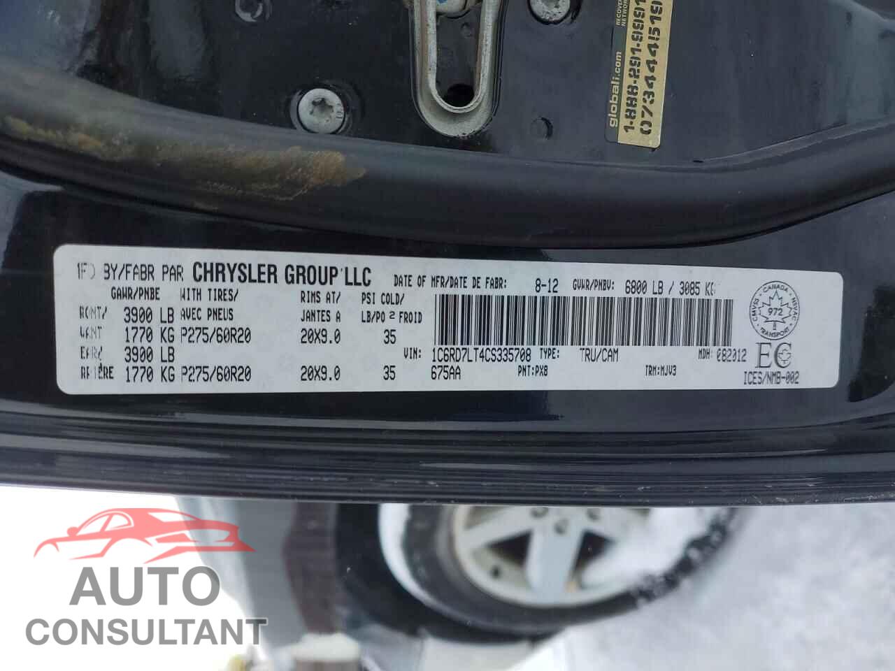 DODGE RAM 1500 2012 - 1C6RD7LT4CS335708