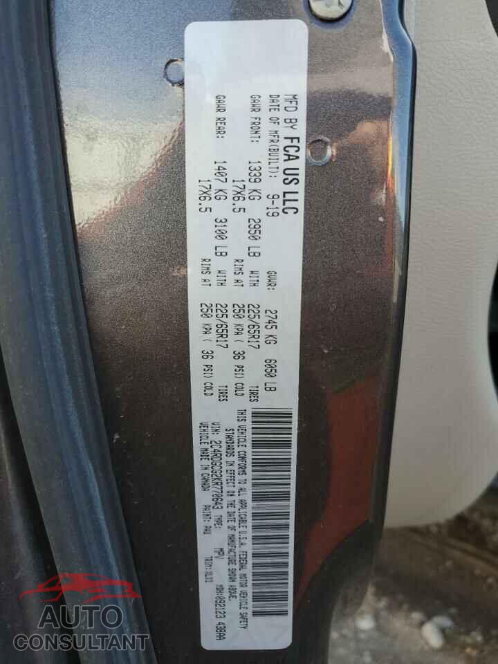 DODGE CARAVAN 2019 - 2C4RDGCG2KR770643