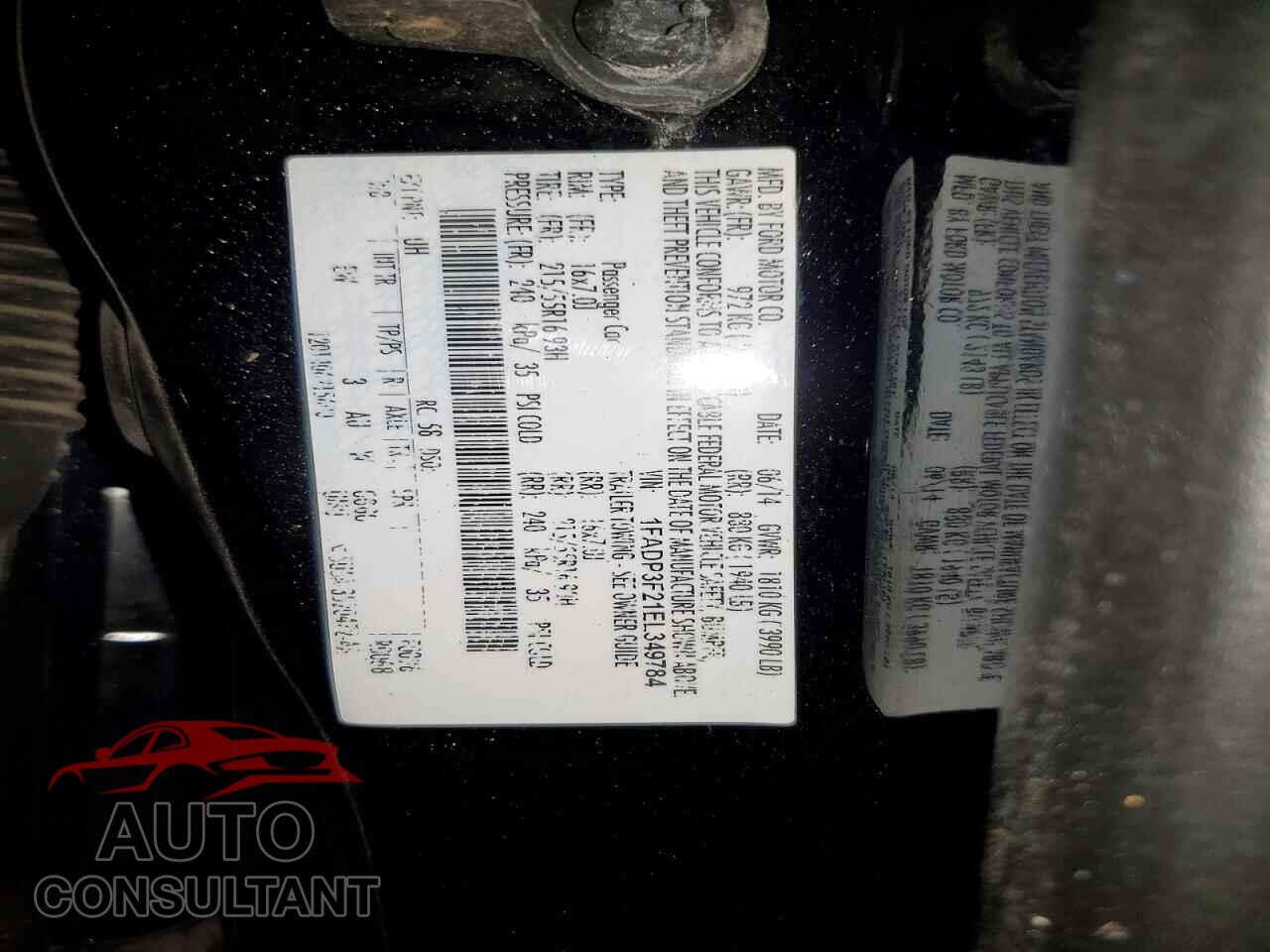 FORD FOCUS 2014 - 1FADP3F21EL349784
