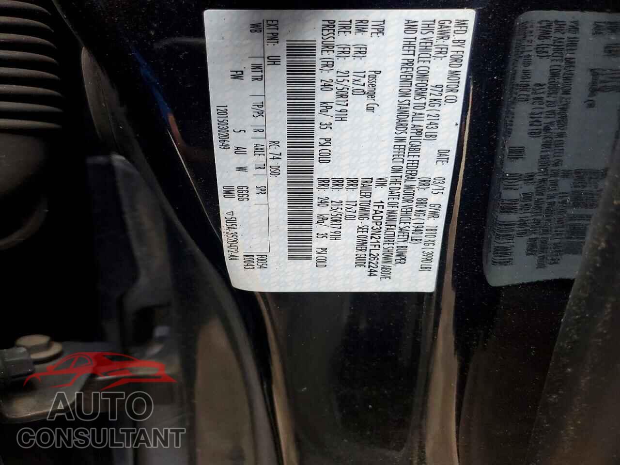 FORD FOCUS 2015 - 1FADP3N21FL262244