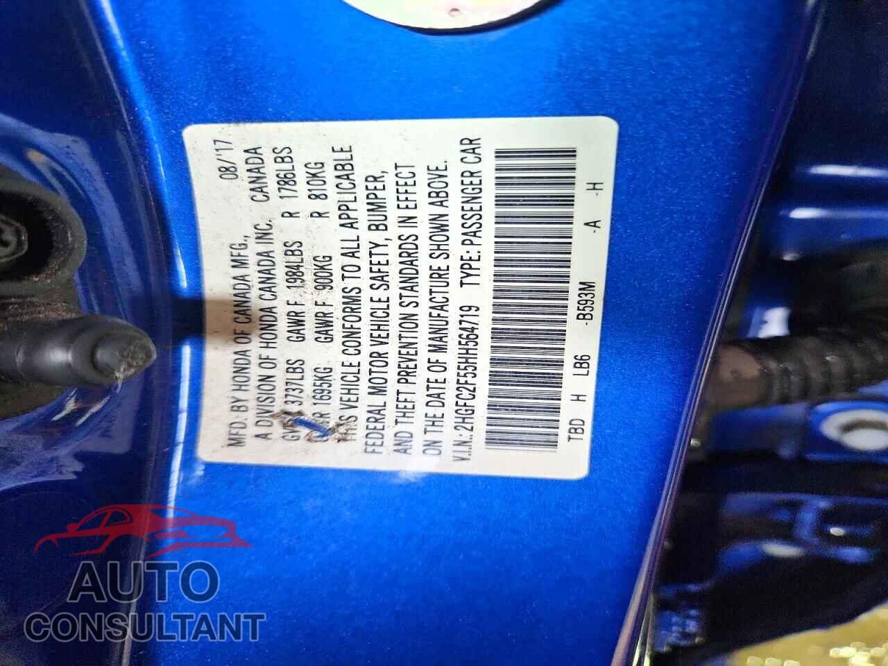 HONDA CIVIC 2017 - 2HGFC2F55HH564719
