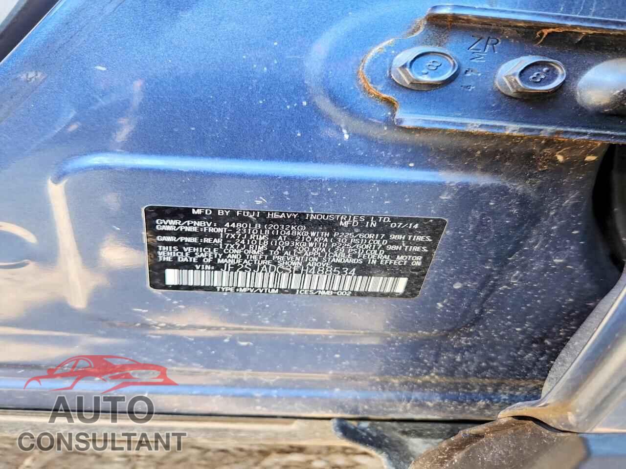 SUBARU FORESTER 2015 - JF2SJADC3FH488534