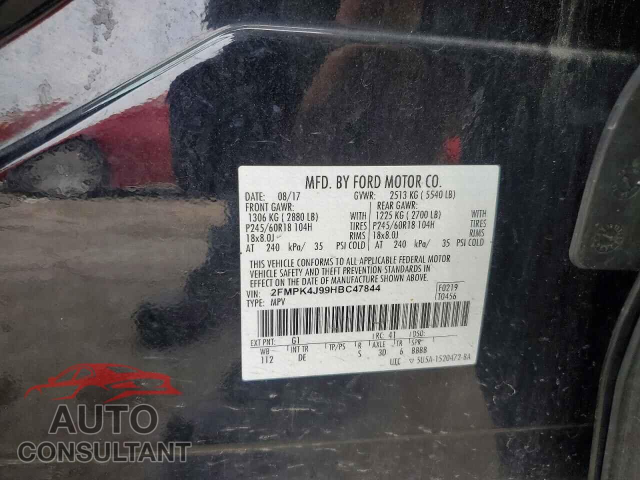 FORD EDGE 2017 - 2FMPK4J99HBC47844