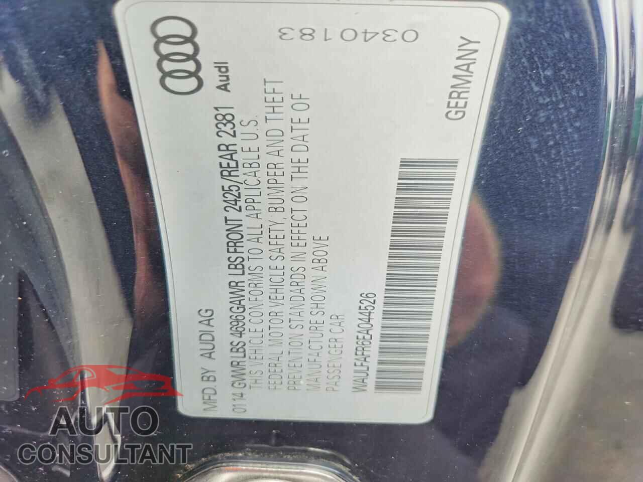 AUDI A5 2014 - WAULFAFR6EA044526