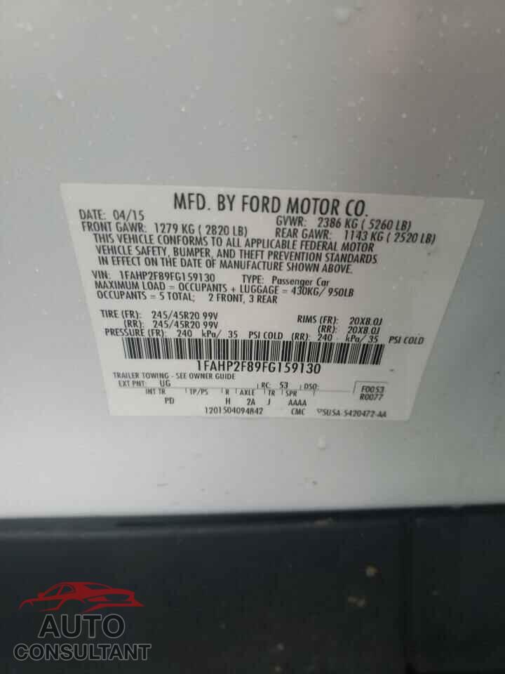 FORD TAURUS 2015 - 1FAHP2F89FG159130