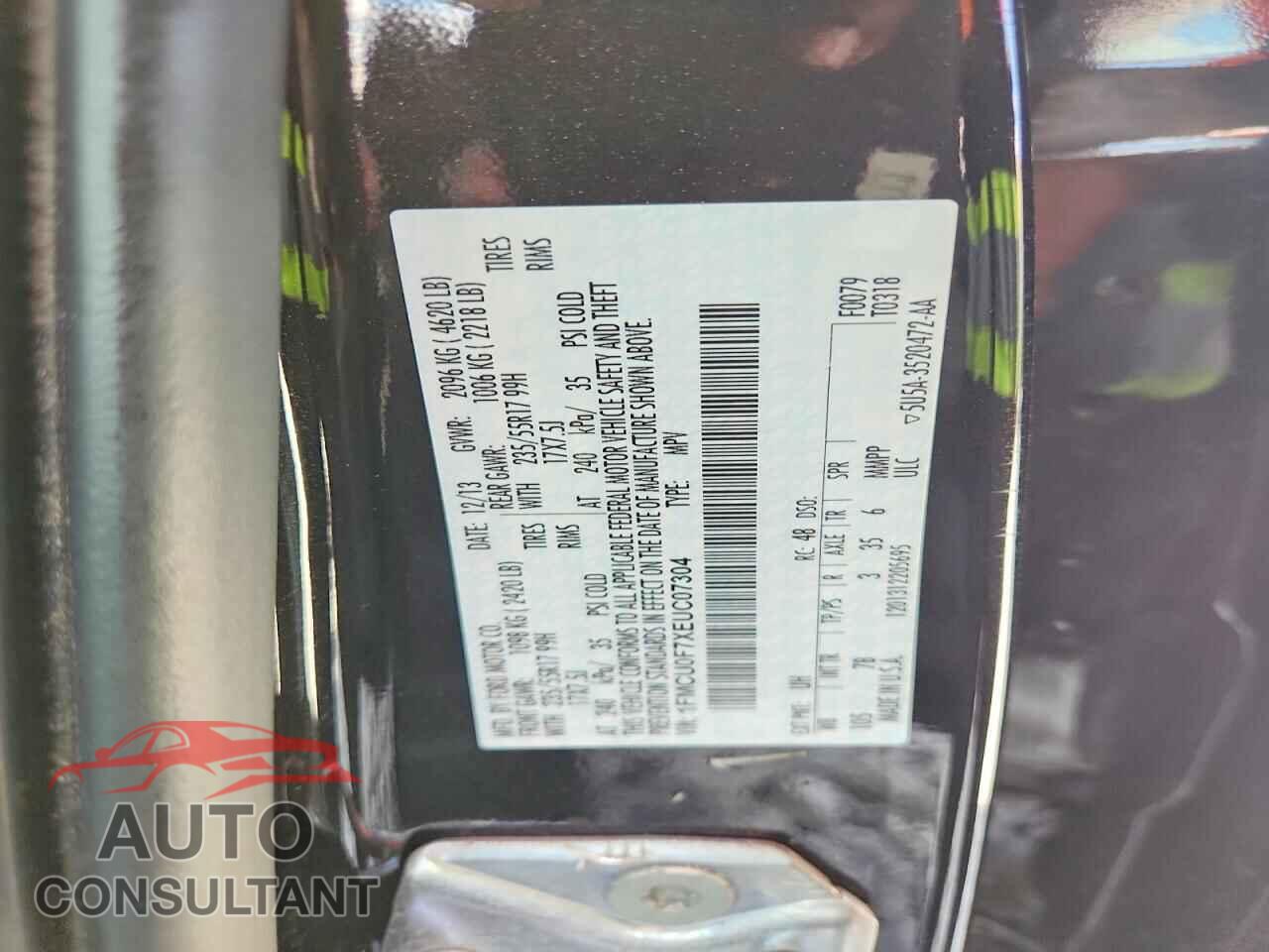 FORD ESCAPE 2014 - 1FMCU0F7XEUC07304