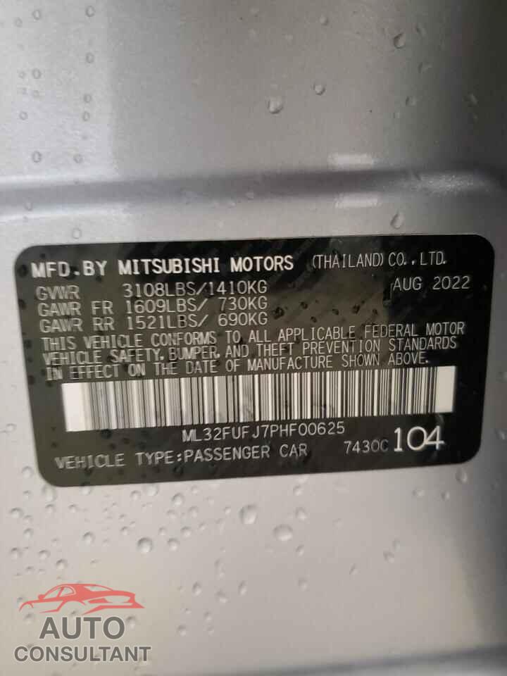 MITSUBISHI MIRAGE 2023 - ML32FUFJ7PHF00625