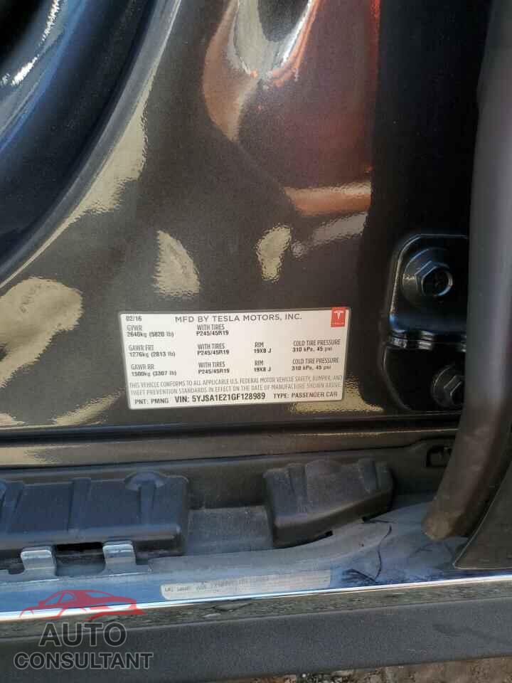TESLA MODEL S 2016 - 5YJSA1E21GF128989