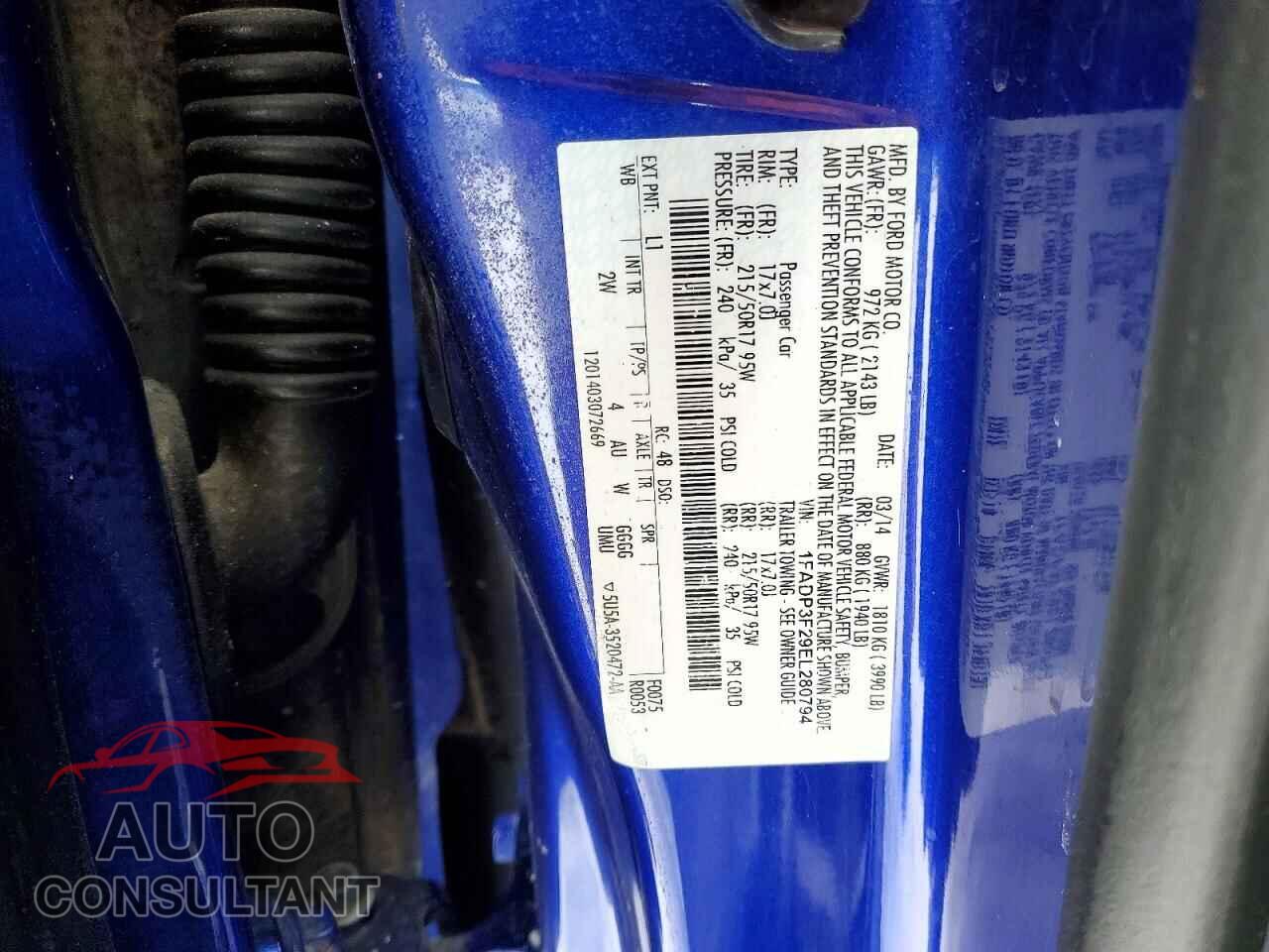 FORD FOCUS 2014 - 1FADP3F29EL280794