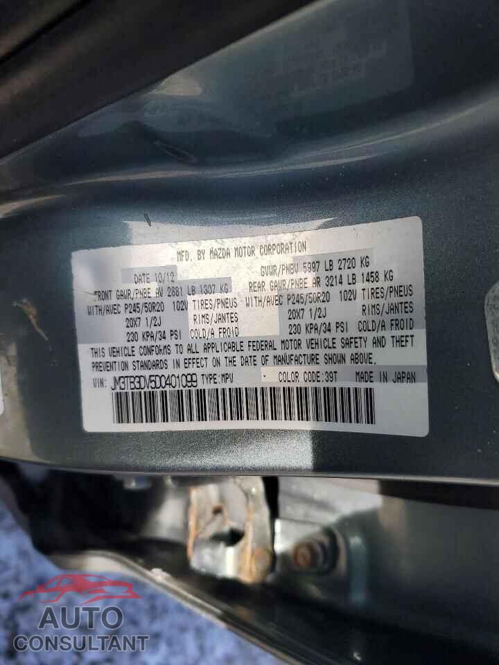 MAZDA CX-9 2013 - JM3TB3DV5D0401099