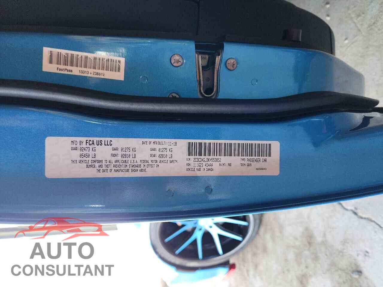 DODGE CHARGER 2019 - 2C3CDXGJ3KH553852