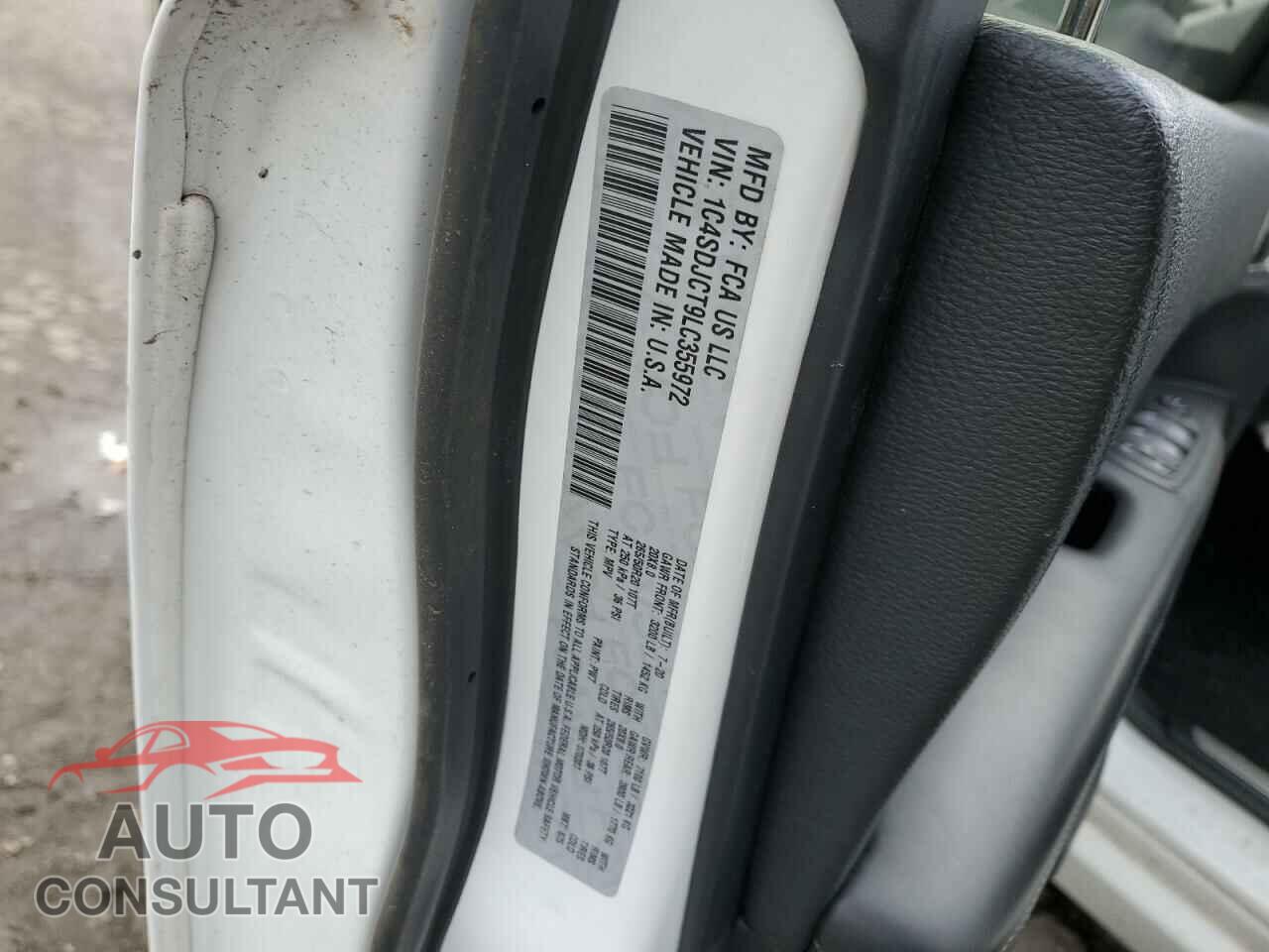 DODGE DURANGO 2020 - 1C4SDJCT9LC355972