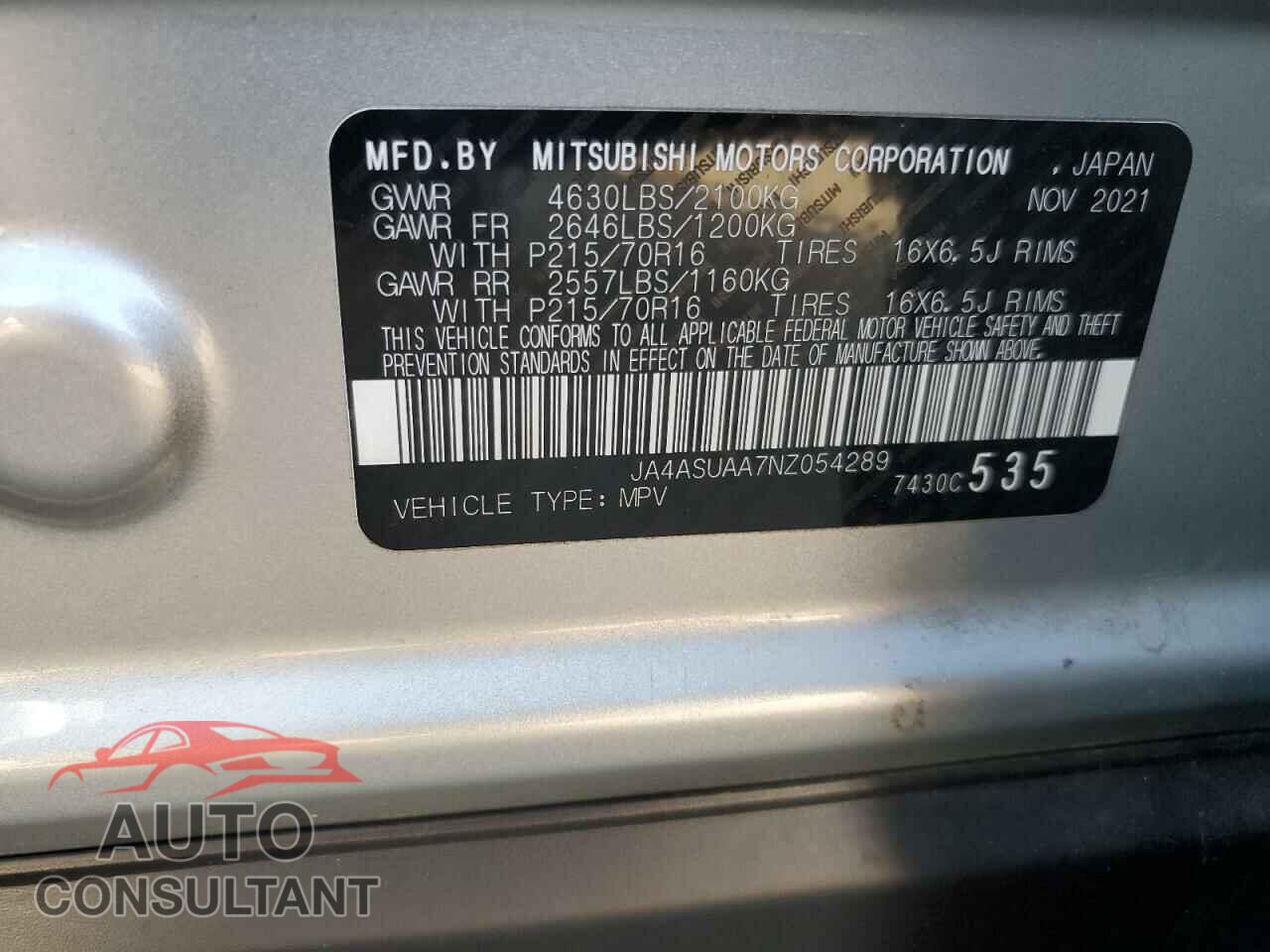 MITSUBISHI ECLIPSE 2022 - JA4ASUAA7NZ054289