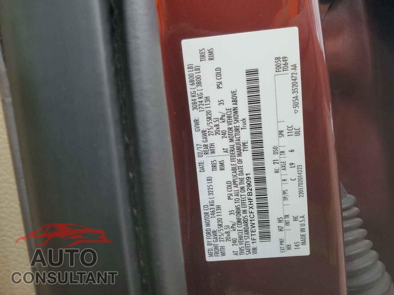 FORD F-150 2017 - 1FTEW1CFXHFB29091
