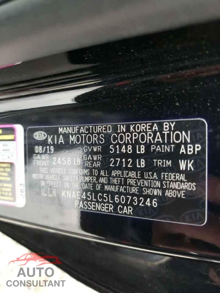 KIA STINGER 2020 - KNAE45LC5L6073246