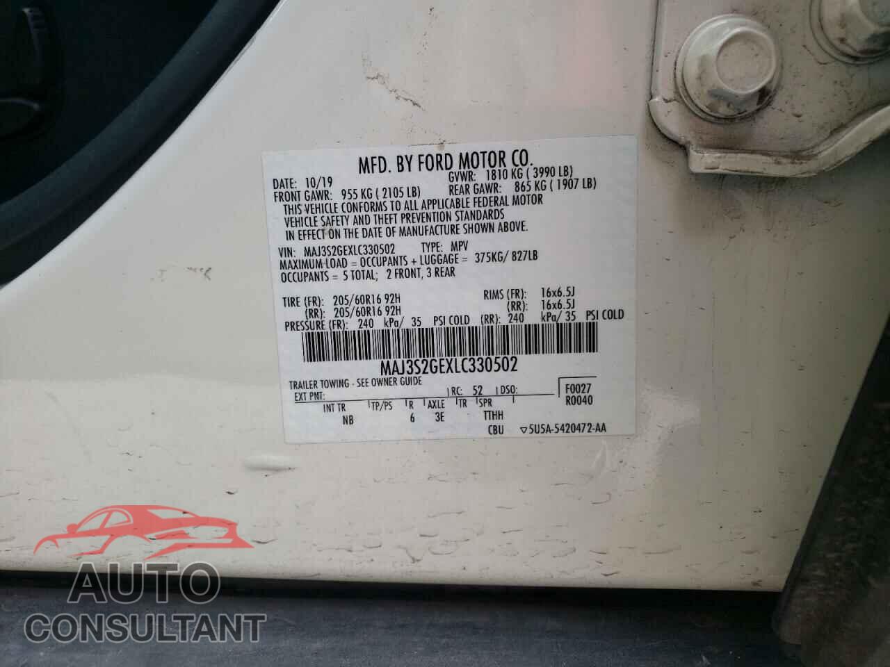 FORD ECOSPORT 2020 - MAJ3S2GEXLC330502