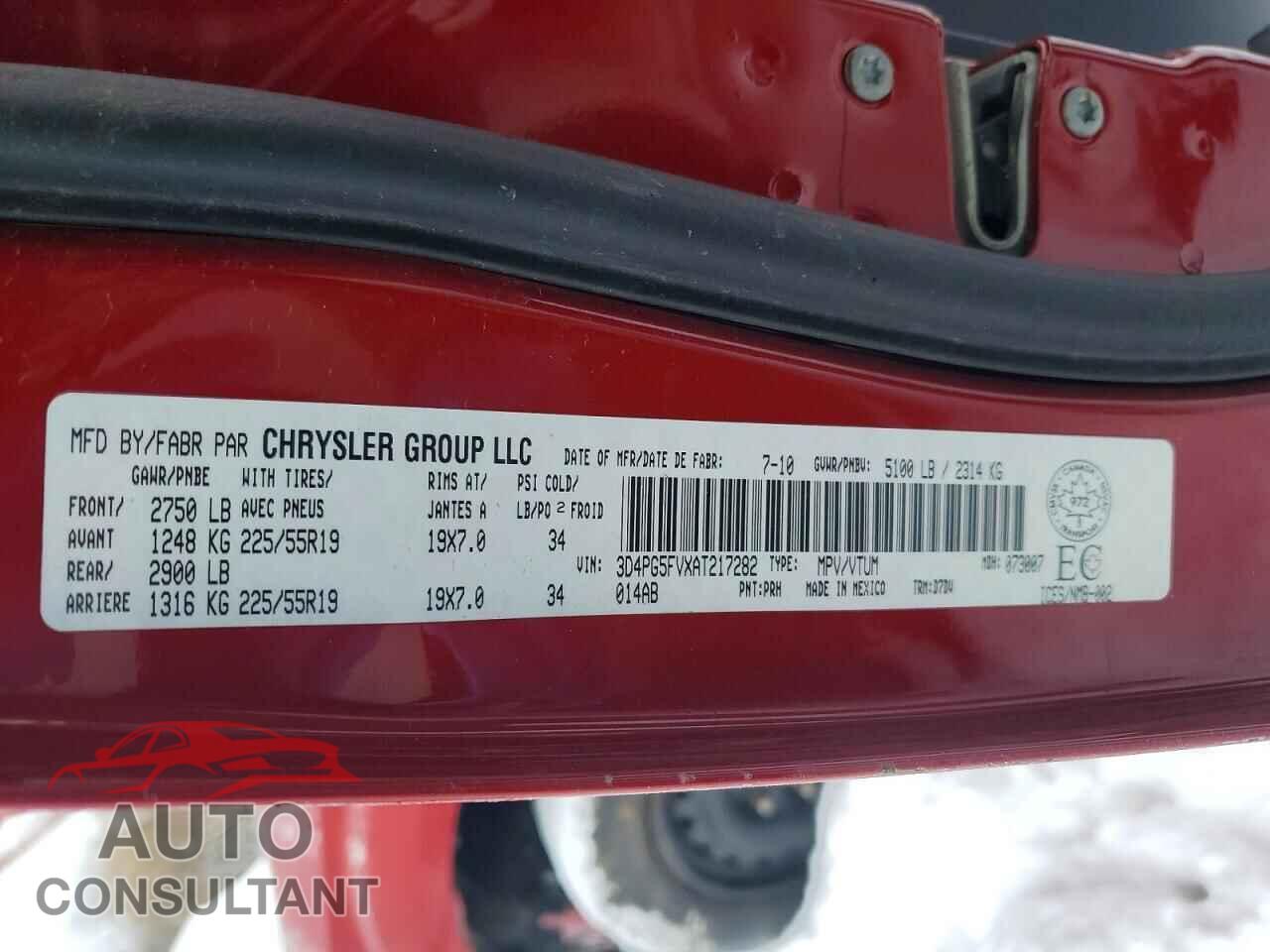 DODGE JOURNEY 2010 - 3D4PG5FVXAT217282