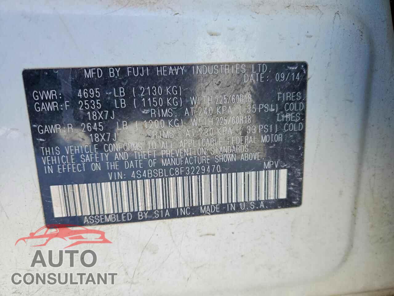 SUBARU OUTBACK 2015 - 4S4BSBLC8F3229470