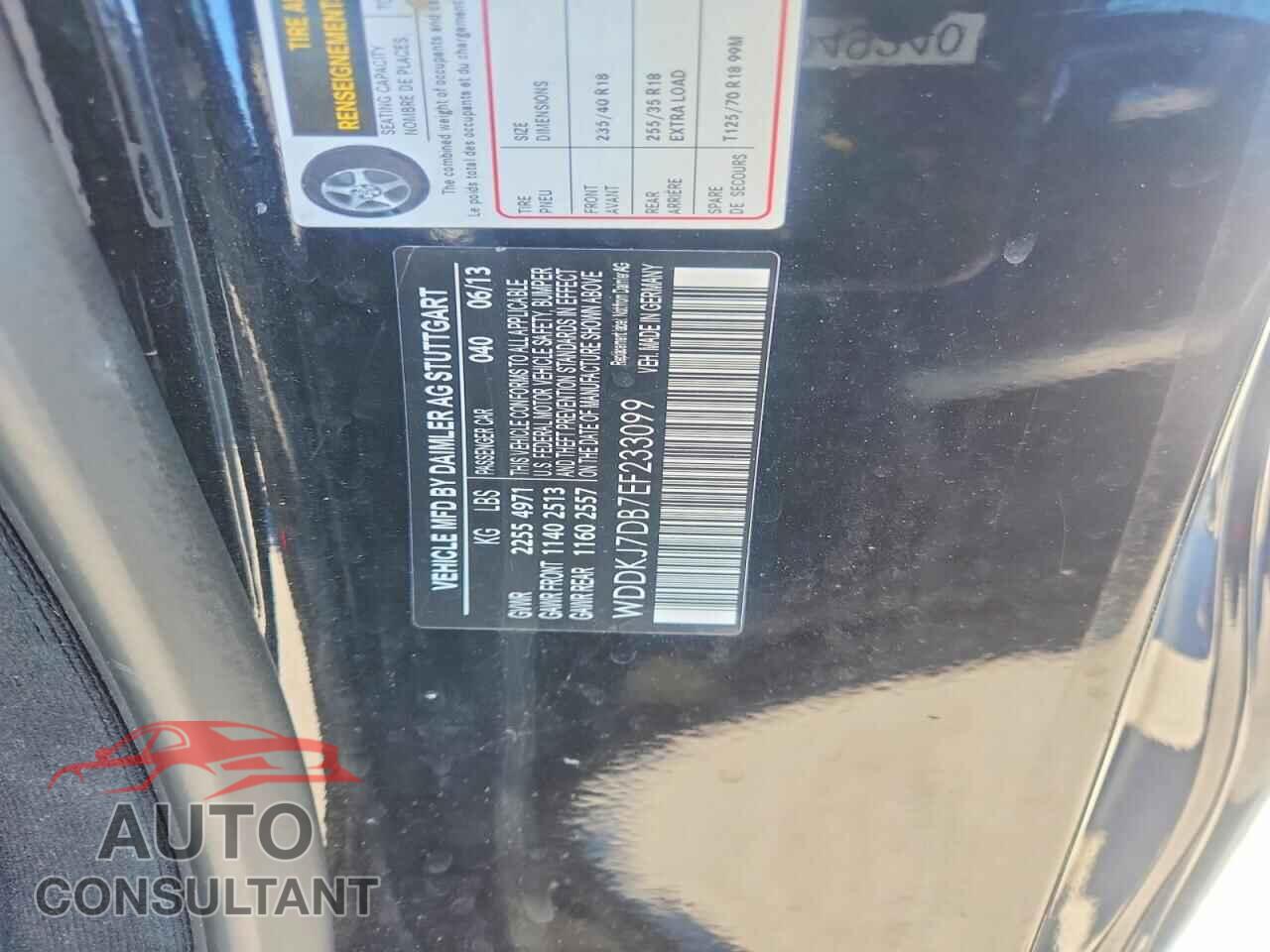 MERCEDES-BENZ E-CLASS 2014 - WDDKJ7DB7EF233099