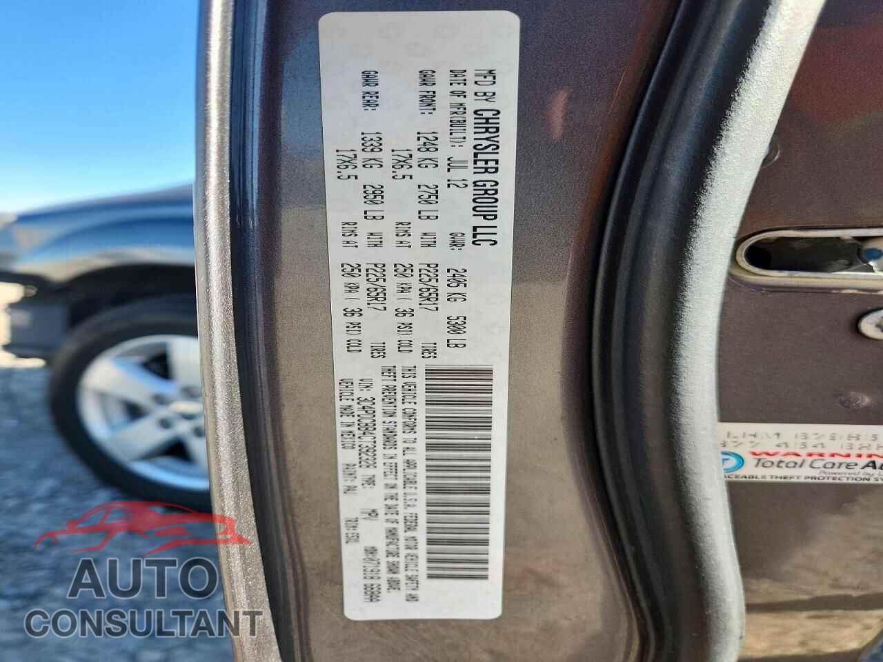 DODGE JOURNEY 2012 - 3C4PDCBB4CT392328